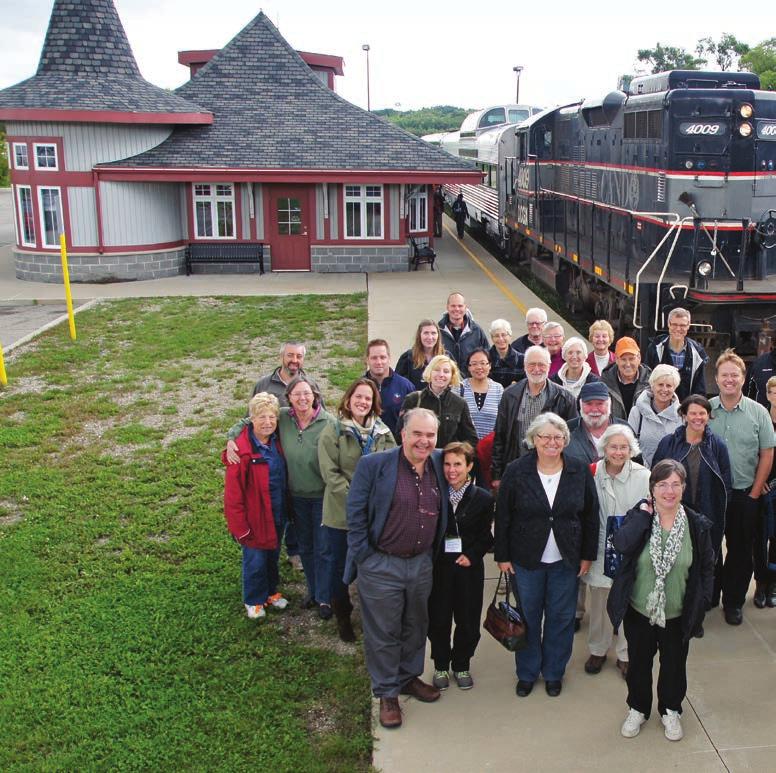 Sightseers at the end of the line in Orangeville.
