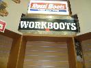 73 2 x LIGHT BOXES, "ROSSI BOOTS" & "WORKBOOTS", 90cm WIDE, ASSORTED