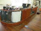 92 SERVICE COUNTER, L SHAPED, APPROX 6m, TIMBER PANELLED WITH