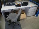 286 OFFICE DESK, GREY LAMINATE, 180 x 90cm WITH 3 DRAWER