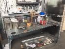 CONTENTS OF WALL RACK & BENCHTOP, SPRAY GUNS, PAINTS, AIR