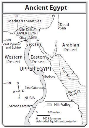 47. Looking at the map, how did the cataracts contribute to the development of ancient Egypt s civilization? 48. Look at the map.