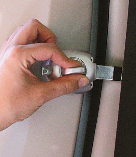 Safe Door Guardian locks SAFE DOOR GUARDIAN Security block designed to be placed on the inside of the door or the garage of the motorhome or caravan and to secure the front doors of the vehicle.