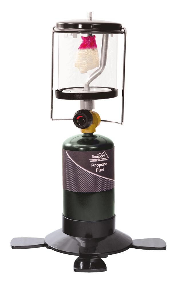 14201 Single Mantle Propane Lantern Adjusts to 300 candlepower illumination Heat resistant globe Baked enamel hood Metal socket