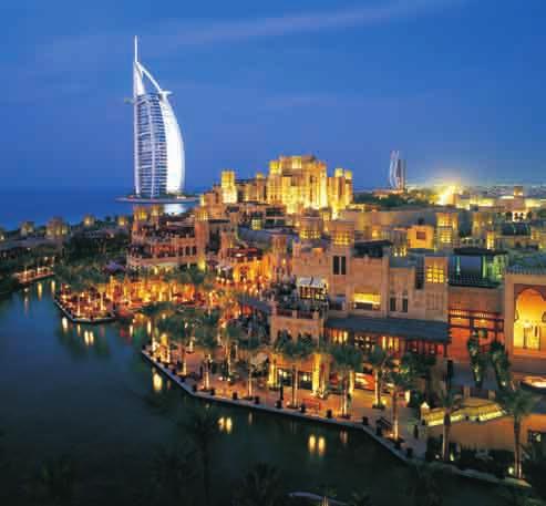 Dubai Lying in the calm, blue waters of the southern Gulf and flanked by a majestic desert, the iconic city of Dubai offers year-round sunshine and five-star luxury.