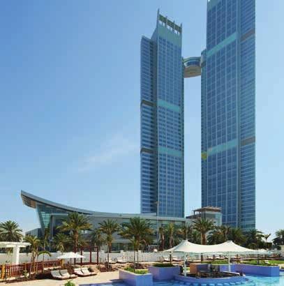 24 U N I T ED A R A B E M I R A T E S / Abu Dhabi 1 St Regis Abu Dhabi National Tower Corniche, Abu Dhabi $160 Located at the heart of the Corniche, directly connected to Nation Galleria Mall + just