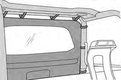 Step Two: for 1980-2002 Vehicles only for 03-06 TJ, Install skip to page 6 Rear Sport Bar Clearview Windstopper Sound Bar Strap under fold down bow SECURE ALL CENTER/TOP S TRAPS Orient the Clearview