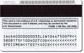 Cards may contain one of the following notations above the expiration date: Not Valid for Reentry to