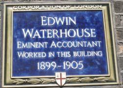 Another City Blue Plaque indicated where Edwin Waterhouse worked.