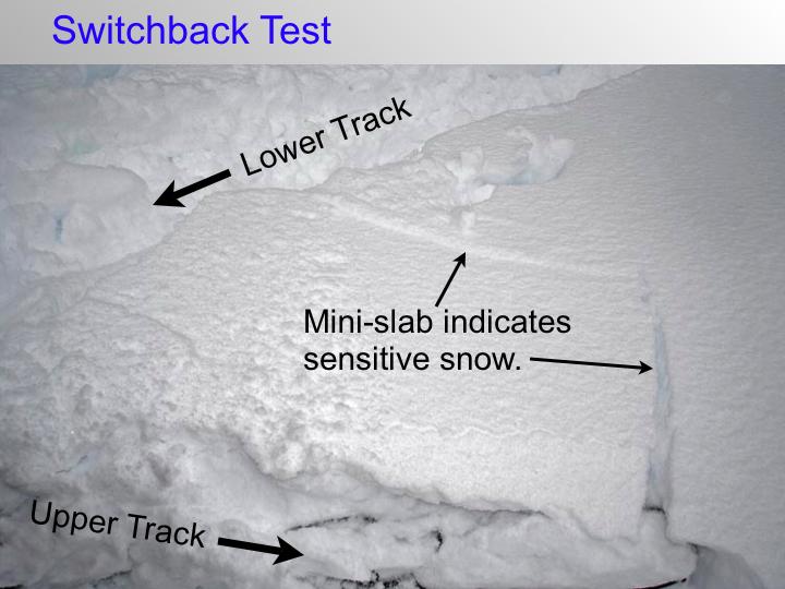 Parallel Tracks Test - Try to cause fracture by cutting one track above another. Also especially useful for new or windloaded snow.