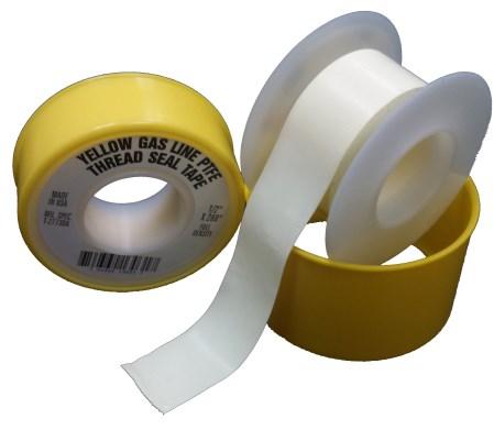 Thread Seal Tapes & Sealants Section 1 Color Coded PTFE Thread Seal Tapes Made in USA Yellow High Density Gas Line Thread Seal Tape Density: 0.