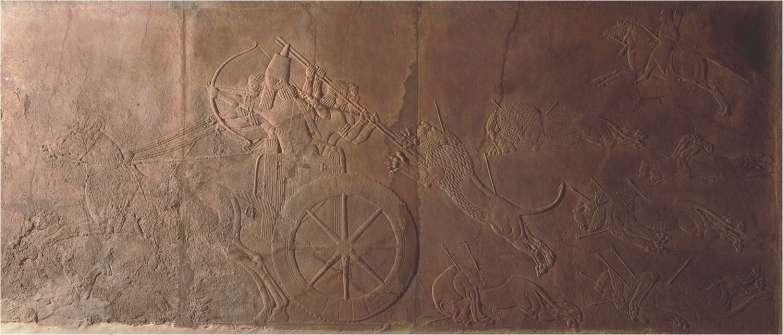 Ashurbanipal hunting lions from the North Palace of Ashurbanipal, Ninevah (modern