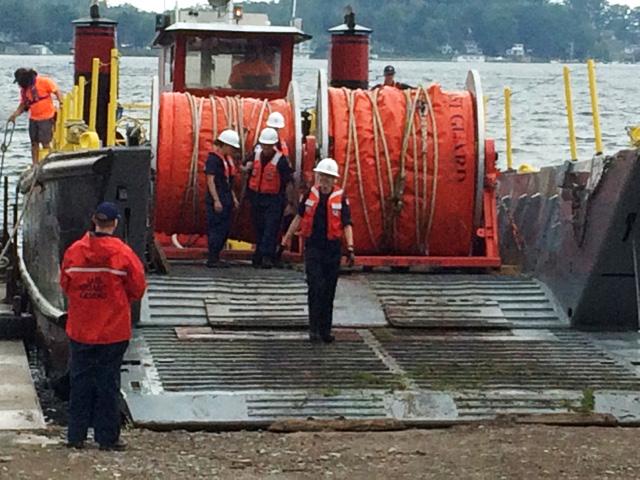 SLSDC Participates in Emergency Exercise On August 22, 2017 an all-day exercise was held in Clayton, N.Y. to deploy 2,400 feet of U.S. Coast Guard ocean containment boom.