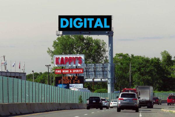 This 14' x 48' digital bulletin is located on the heavily traveled Rt. 1 in Malden.