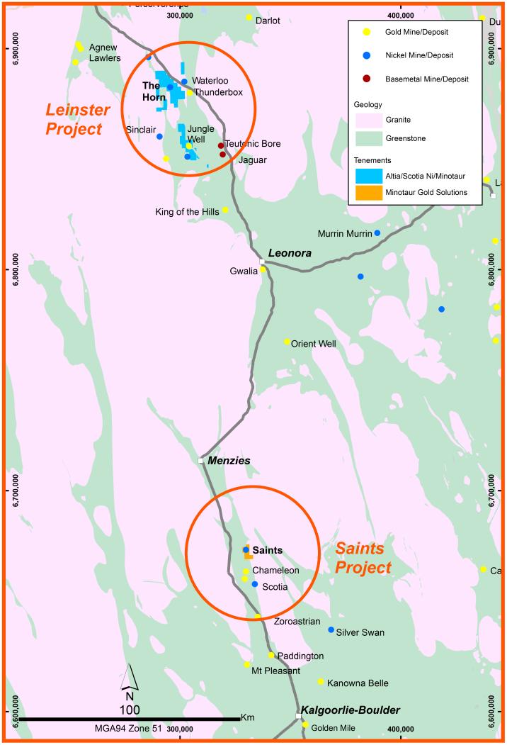 2 Western Australia: Nickel A well located suite of tenements with drill defined nickel deposits Saints Project (Minotaur 100%) 2 mining licences over 20km 2 strategically located 65km north-west of