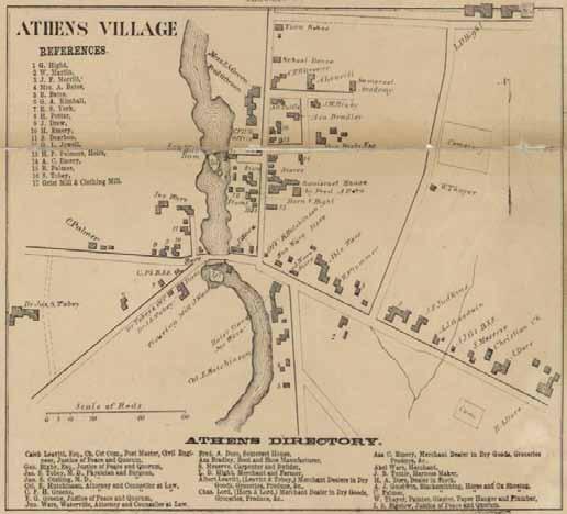 Athens Village 10 Map of Somerset County, Maine 1860