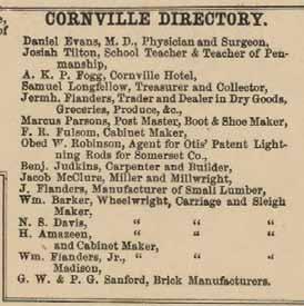 Cornville Directory Map of