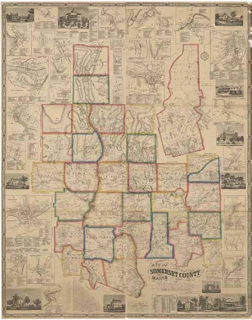 1860 Map of Somerset County The original map is a large wall map measuring 69 x 54.