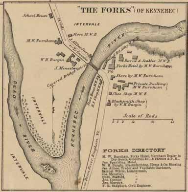 The Forks 34 Map of Somerset County, Maine 1860 2013