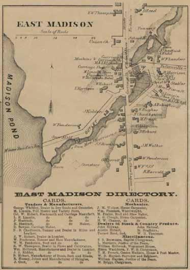 East Madison Village 42 Map of Somerset County, Maine 1860
