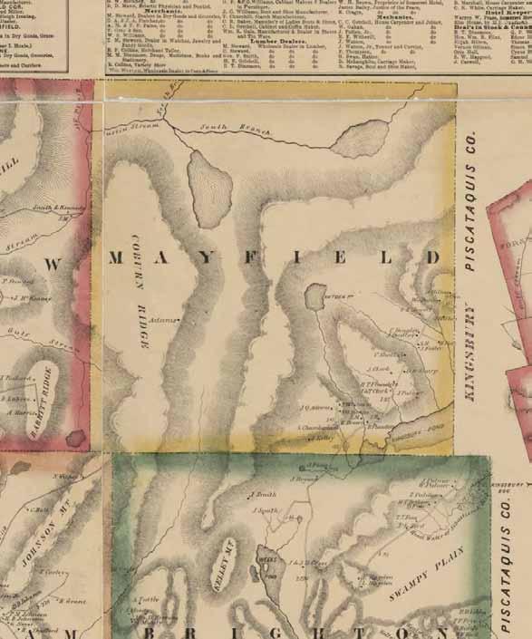 MAYFIELD 44 Map of Somerset County, Maine 1860 2013