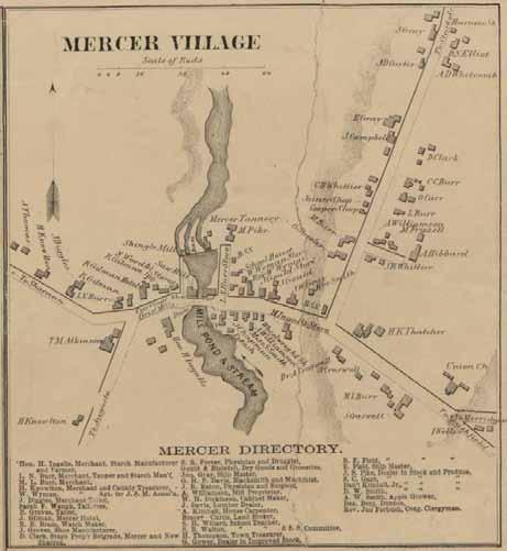 Mercer Village 46 Map of Somerset County, Maine 1860
