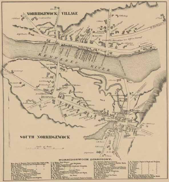 Norridgewock Village & South Norridgewock 54 Map of Somerset County,