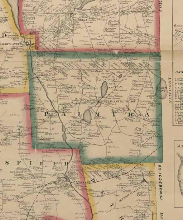 PALMYRA 58 Map of Somerset County, Maine 1860 2013