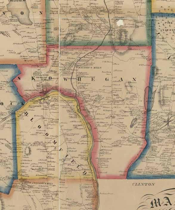 SKOWHEGAN 66 Map of Somerset County, Maine 1860 2013