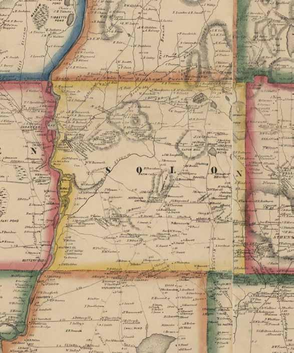 SOLON 70 Map of Somerset County, Maine 1860 2013