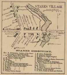 Starks Village 76 Map of Somerset County, Maine 1860