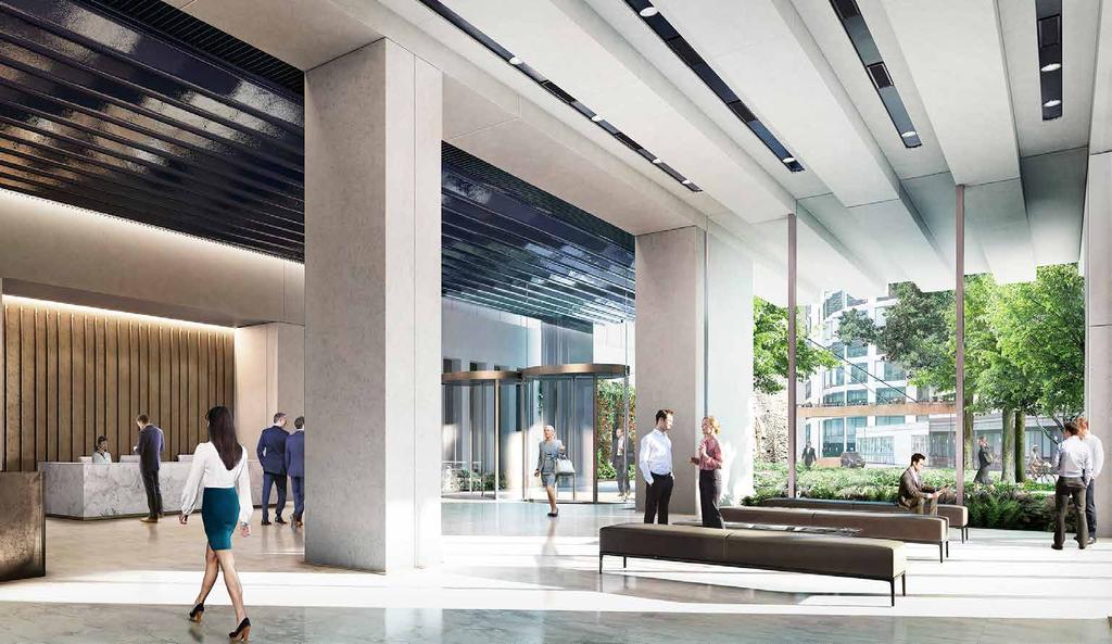 ARRIVE IN STYLE DIRECT TO YOUR DOORSTEP ARRIVAL 2 London Wall Place has its entrance along London Wall, facing the public realm.