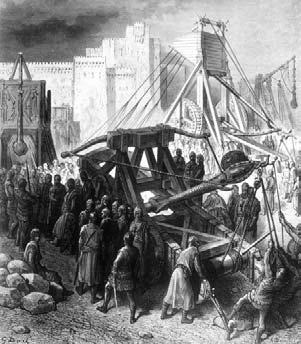 This painting of a siege shows a catapult and a trebuchet. Castles and War Peasants used very simple tools for farming the land. The lowest class was the peasants.