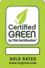 green certified by TRA Certification Inc.