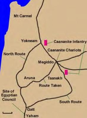 The battle of Megiddo in the Annals of Thutmose III 'Now two (other) roads are here.