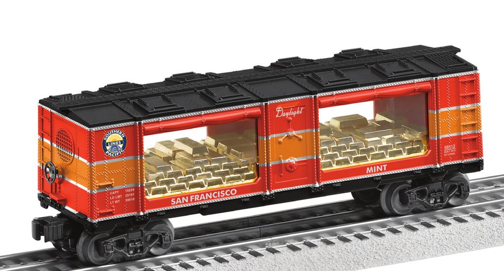 This Lionel (production number 6-58512) Southern Pacific Daylight mint car will go with past Southern Pacific steam and diesel locomotives, freight and passenger cars, regardless of manufacturer.