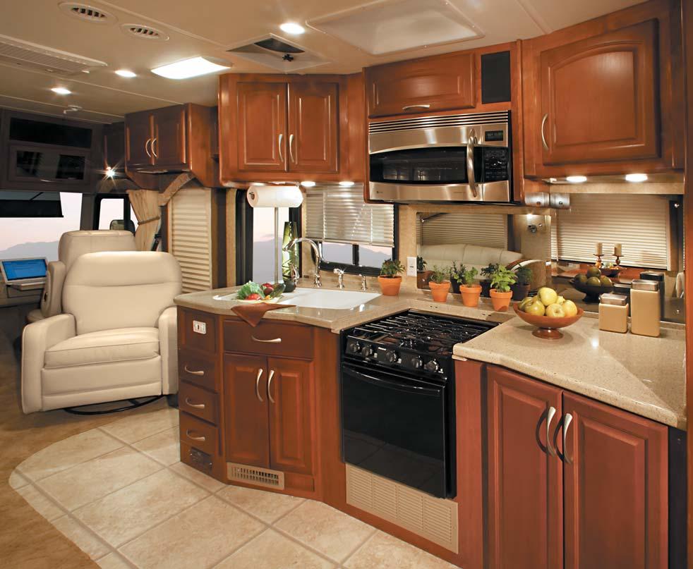 While it s fully equipped with a convection microwave, refrigerator, range, oven, and even a