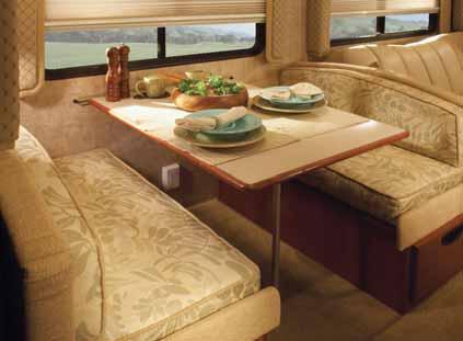 In the galley, the wood-look laminate flooring and brushed nickel hardware provide that decorator touch.