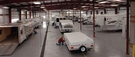 This beautiful building blends many of the old tried and true methods of testing our diverse types of RVs with new innovative ways of solving quality issues.