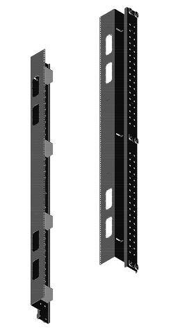 snap-in cage nuts allow mounting hardware to change to match equipment requirements; includes (25) M6 cage nuts and screws; order additional mounting hardware separately Rails slide front-to-rear