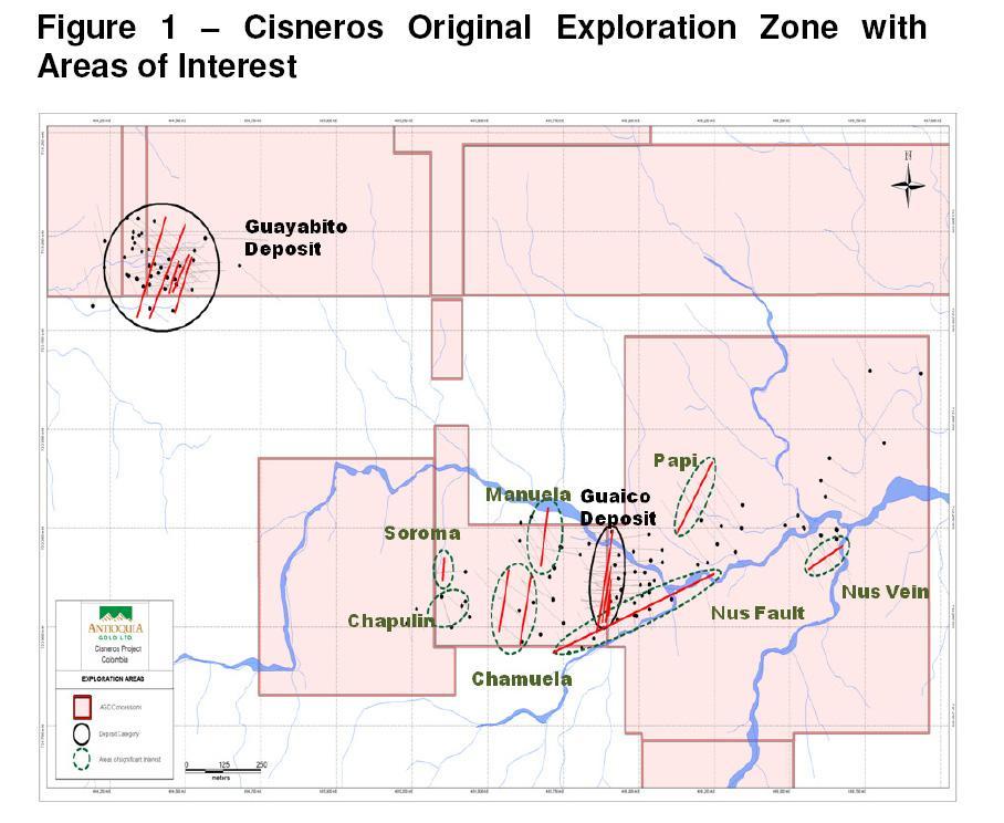 CISNEROS UPDATE 1. Location Maps Figure 4 below shows the original Cisneros exploration area.