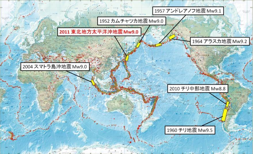 World s Mega Earthquakes in History 1957 Andreanof Islands EQ Mw9.1 1952 Kamchatka EQ Mw9.0 2011 Great East Japan EQ Mw 9.0 1964 Alaska EQ Mw 9.