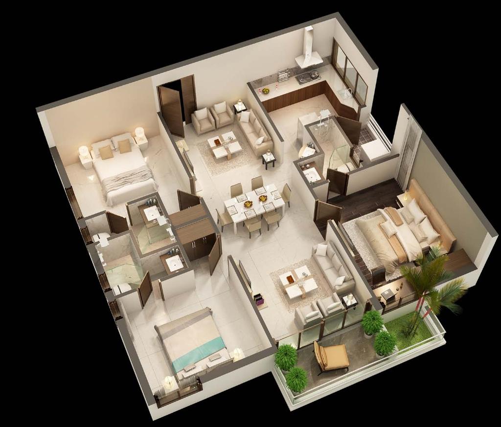 YOUR HOME 3BHK - 1650 SQFT