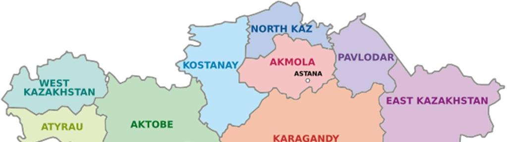 1. General information b) Administrative and territorial constitution Kazakhstan is divided