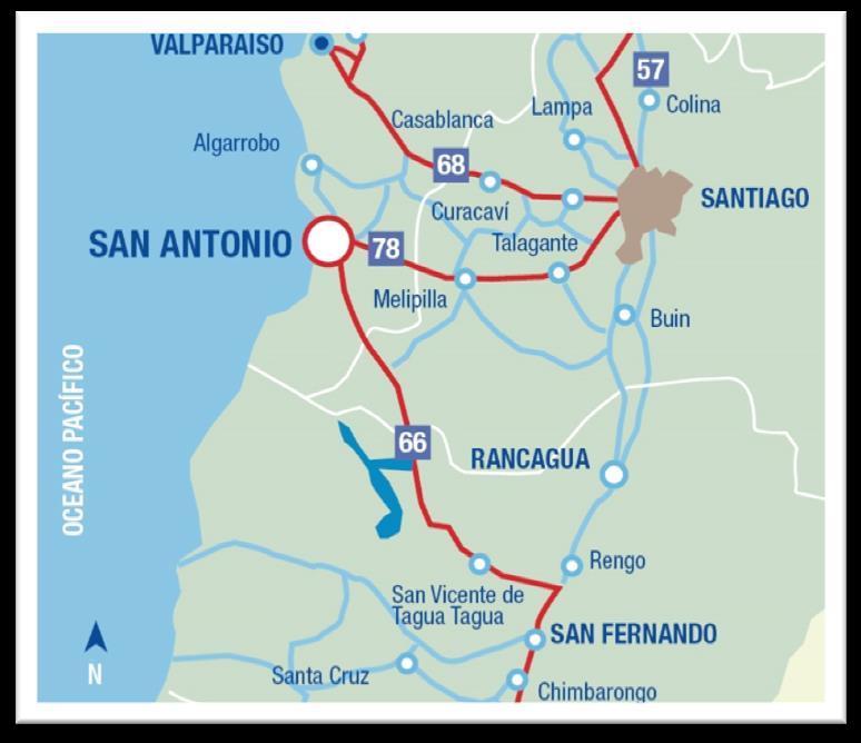 PUBLIC WORKS PPP FRUIT HIGHWAY, G-66 Data Sheet: October 2015 120 km south from Santiago to the port of San Antonio Improve connectivity for small and medium producers (fruits, vegetables and wine)