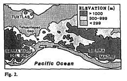 Although topographically an extension of the Gulf coastal plain, the Pacific lowland may be divided into two quite distinct climatic and vegetation regions.