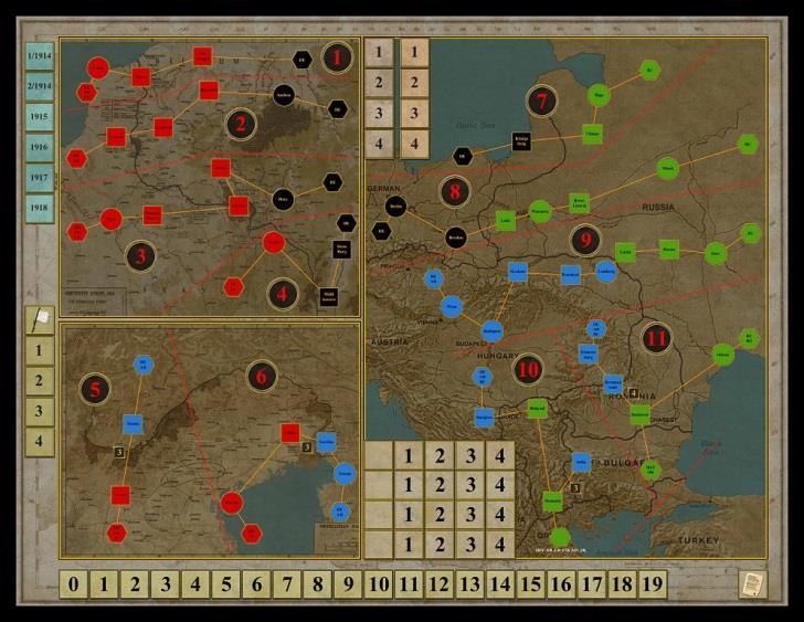 Mon., 28 Dec: First World War The game board divides the map of Europe into three Theaters of War - the Western