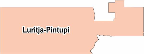 Luritja-Pintupi Area Profile This map of the Central Australia Luritja-Pintupi Area has been taken from the map of the Northern Territory, adapted from the OATSIH Program Management & Implementation