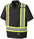 Z96-09 Class 1 Level 2 Reflective patch on each sleeve Chest pocket with hook and loop