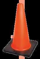 SAFETY TRAFFIC SAFETY Models and sizes may vary in each location 18" Premium PVC Flexible Safety Cone Soft, high-quality, injectionmoulded PVC Hi-viz colour with UV protection One-piece design for
